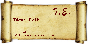 Técsi Erik névjegykártya