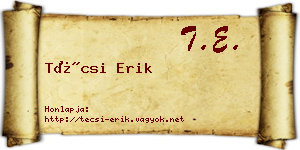 Técsi Erik névjegykártya